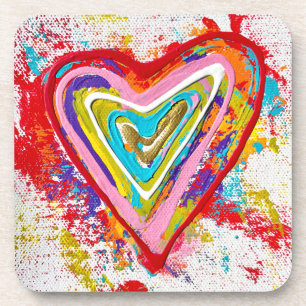 Red Heart Set of 6 Coasters
