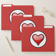 Red Heart Set of File Folders