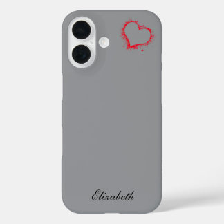 red heart shape colorful background personalized  iPhone 16 case
