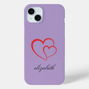 red heart shape colorful background personalized iPhone 15 mini case
