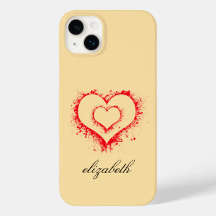 red heart shape colorful background personalized Case-Mate iPhone 14 plus case