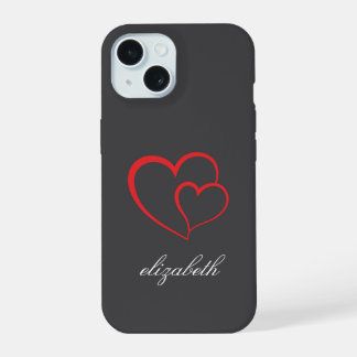 red heart shape colorful background personalized  iPhone 15 case
