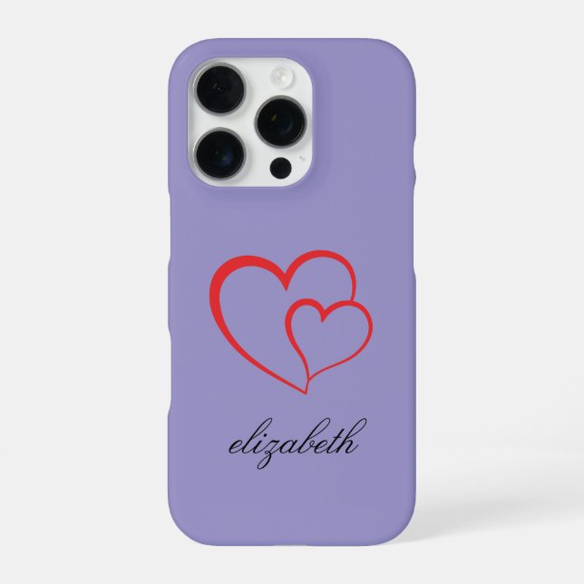 red heart shape colorful background personalized  iPhone case (Back)