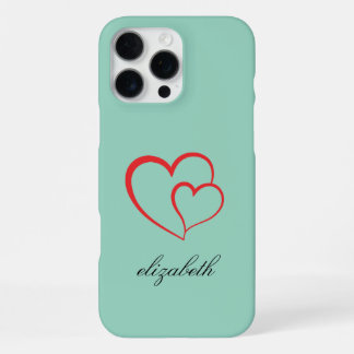red heart shape colorful background personalized  iPhone 16 pro max case