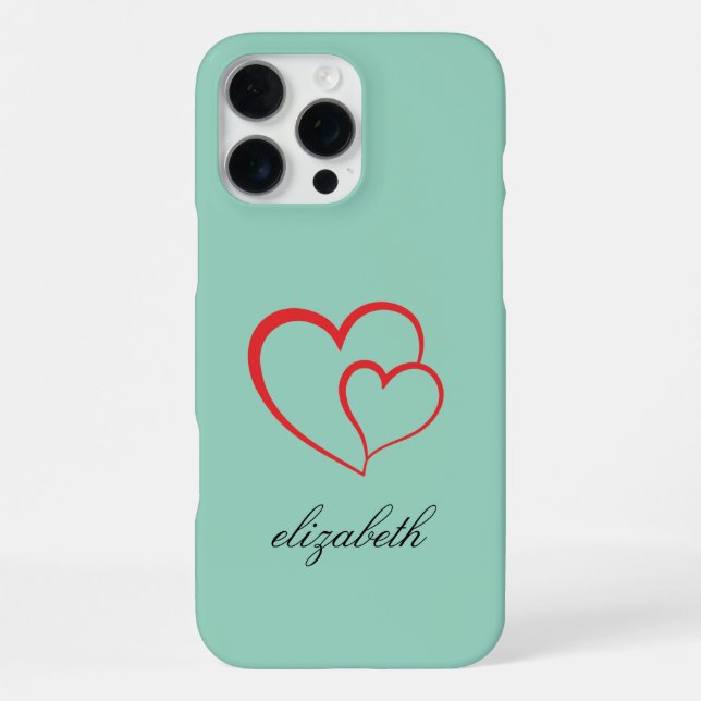 red heart shape colorful background personalized  iPhone case (Back)