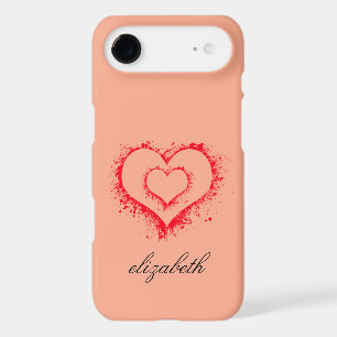 red heart shape colourful background personalized
