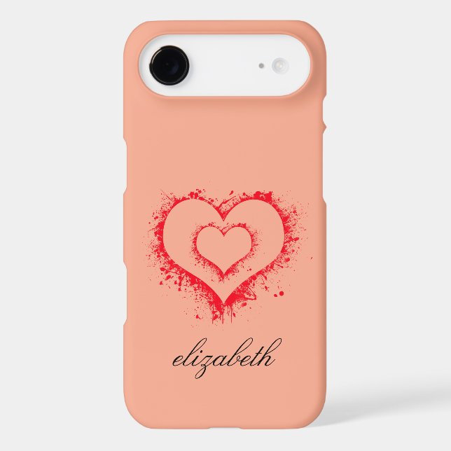 red heart shape colourful background personalized  (Back)