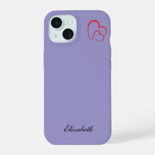 red heart shape colourful background personalized iPhone 15 case