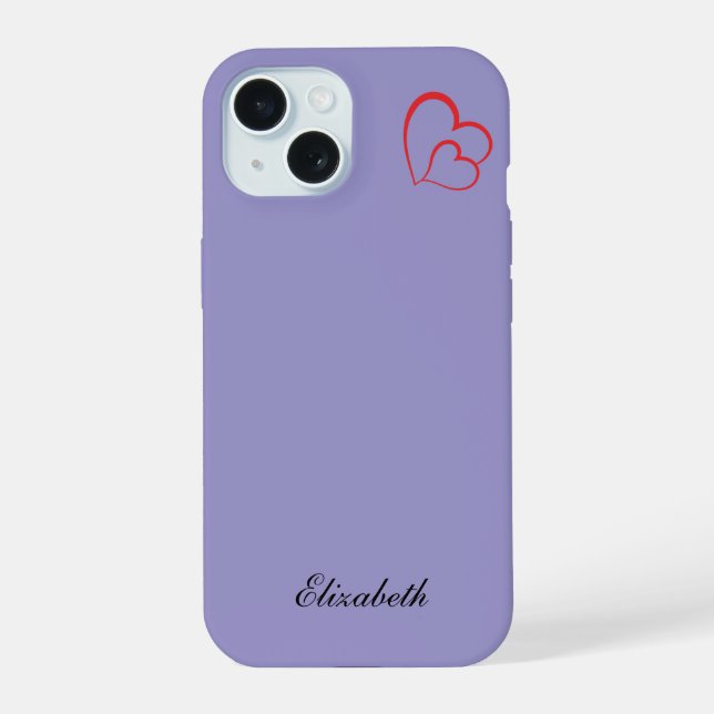 red heart shape colourful background personalized  iPhone 15 case (Back)