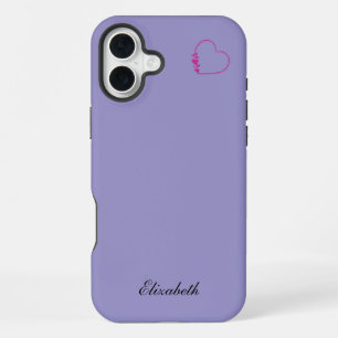 red heart shape colourful background personalized iPhone 16 plus case