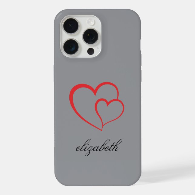 red heart shape colourful background personalized  iPhone case (Back)