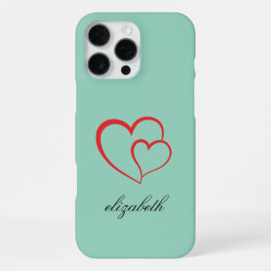 red heart shape colourful background personalized  iPhone 16 pro max case