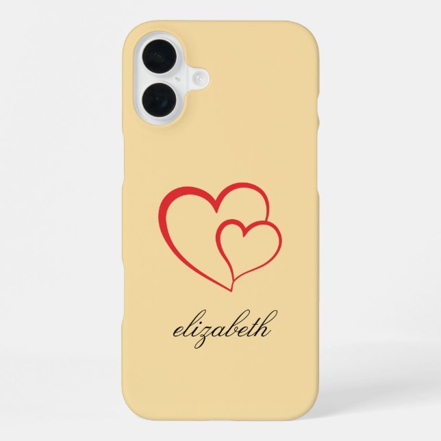 red heart shape colourful background personalized  iPhone case (Back)