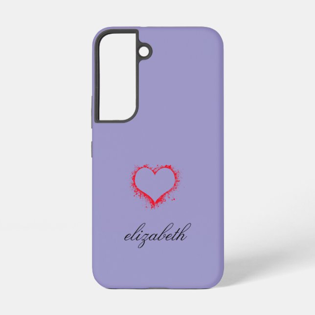 red heart shape colourful background personalized  samsung galaxy s22 case (Back)