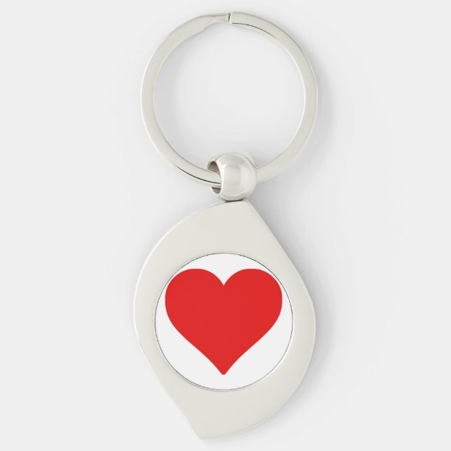 Red Heart Shape Love Classic Simple Minimalism Keychain (Front)