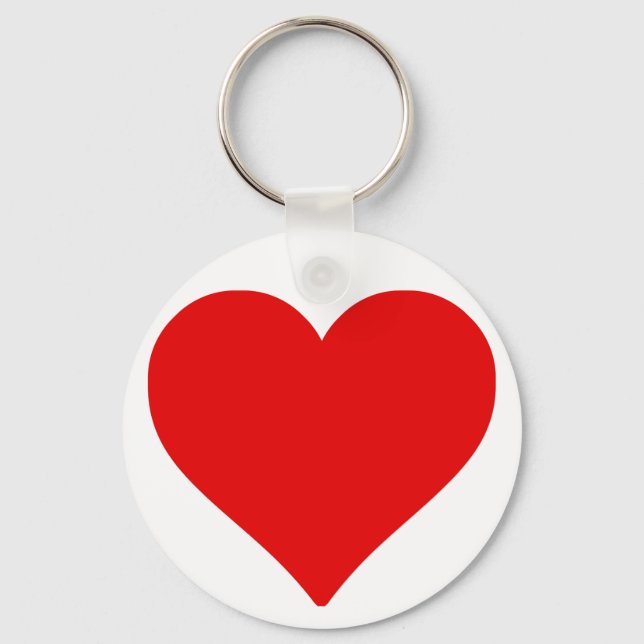 Red Heart Shape Love Classic Simple Minimalism Keychain (Front)