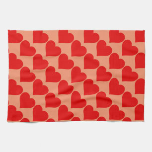 Red Heart Shape Love Classic Simple Minimalism Kitchen Towel