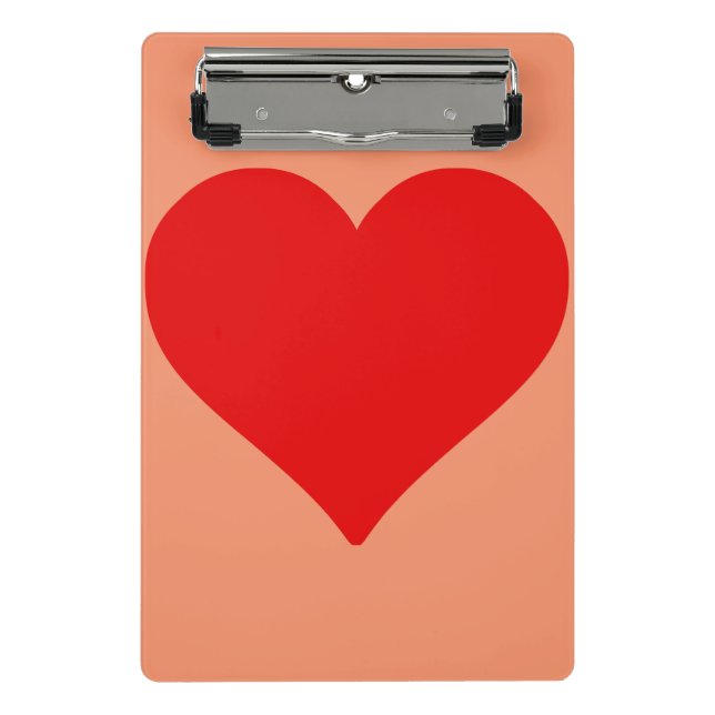 Red Heart Shape Love Classic Simple Minimalism Mini Clipboard (Front)