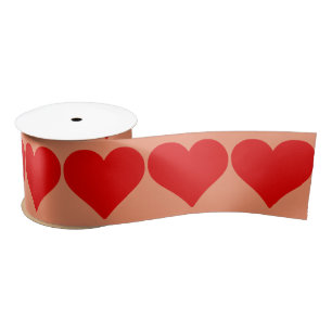 Red Heart Shape Love Classic Simple Minimalism Satin Ribbon