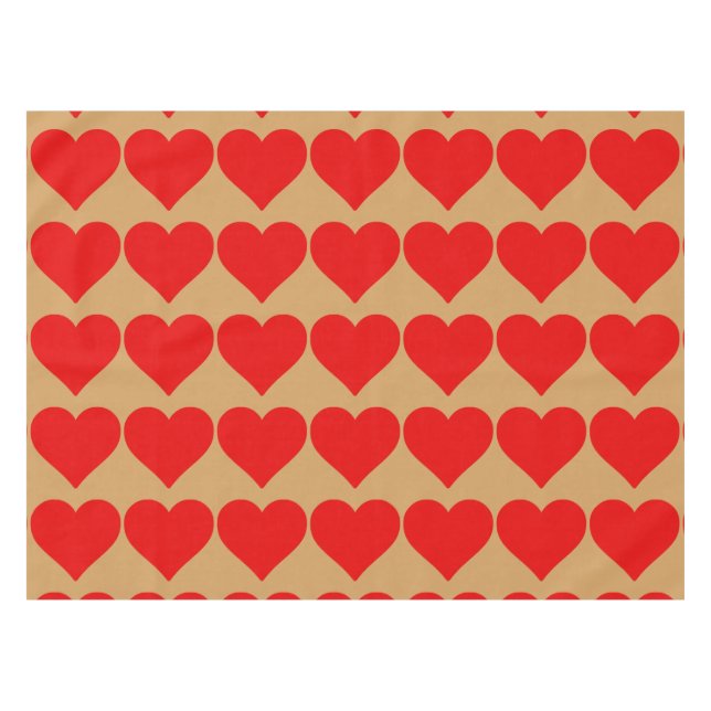 Red Heart Shape Love Classic Simple Minimalism Tablecloth (Front (Horizontal))