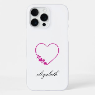 red heart shape withe background personalized iPhone 16 pro max case