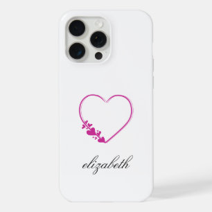 red heart shape withe background personalized  iPhone 15 pro max case