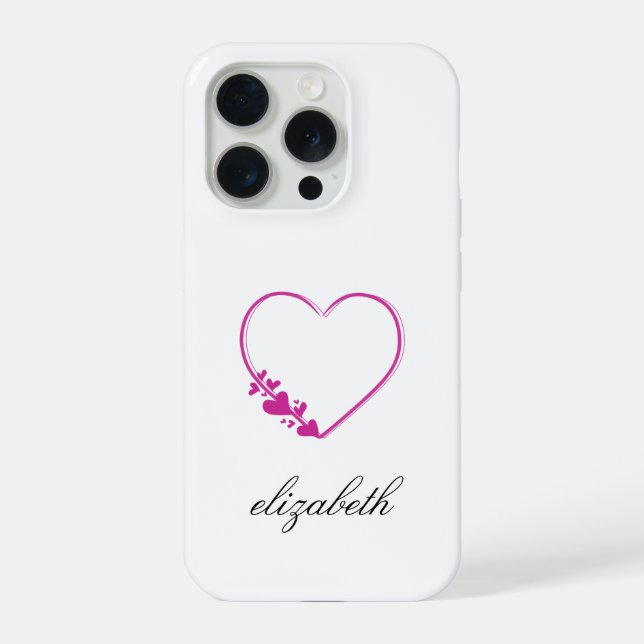 red heart shape withe background personalized  iPhone case (Back)
