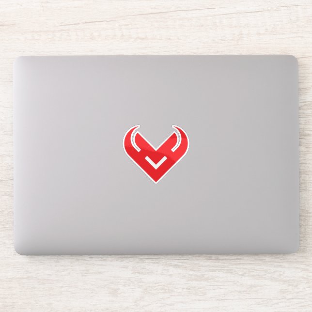 Red Heart Shaped Minimalist V Letter (Computer)
