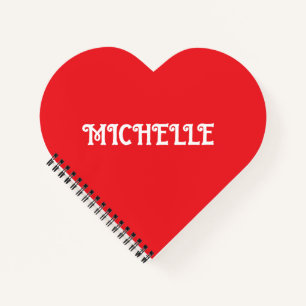 RED HEART SHAPED NOTEBOOK CUSTOM