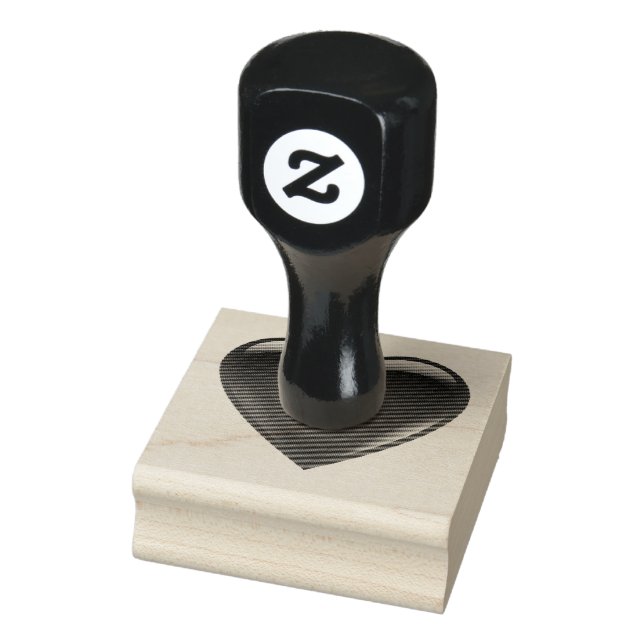 Red heart shaped rubber stamp (Stamp)