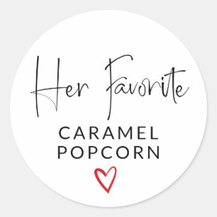 Red Heart Signature Script Her Favourite Wedding Classic Round Sticker