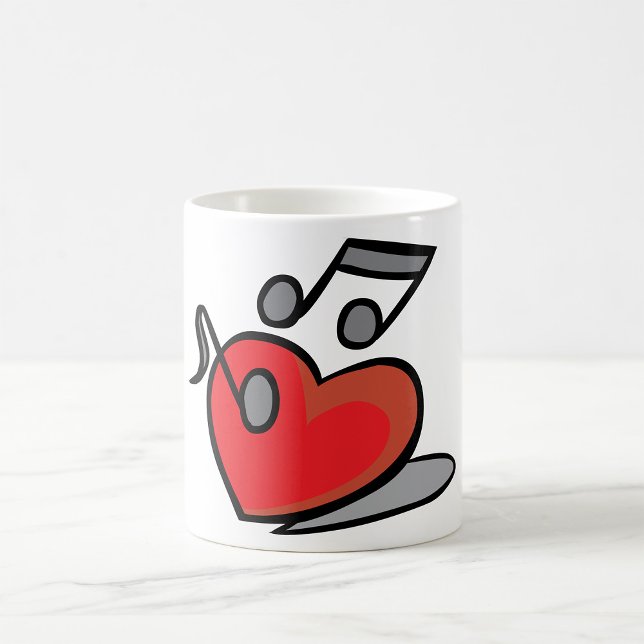 Red Heart Singing Music Notes Coffee Mug (Creator Uploaded)