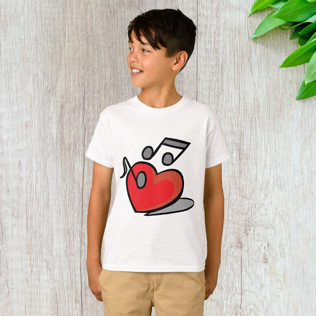 Red Heart Singing Music Notes T-Shirt (Creator Uploaded)