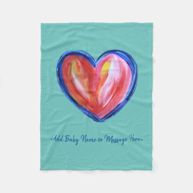 Red Heart Soft Fleece Custom Baby Blanket (Front)