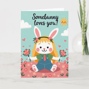 Red Heart Somebunny Loves Card