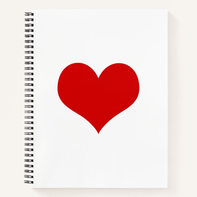 Red Heart Spiral Notebook  (Front)