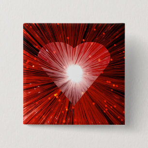 Red Heart square button badge