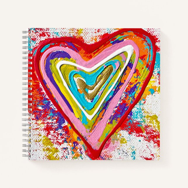 Red Heart Square Notebook (Front)