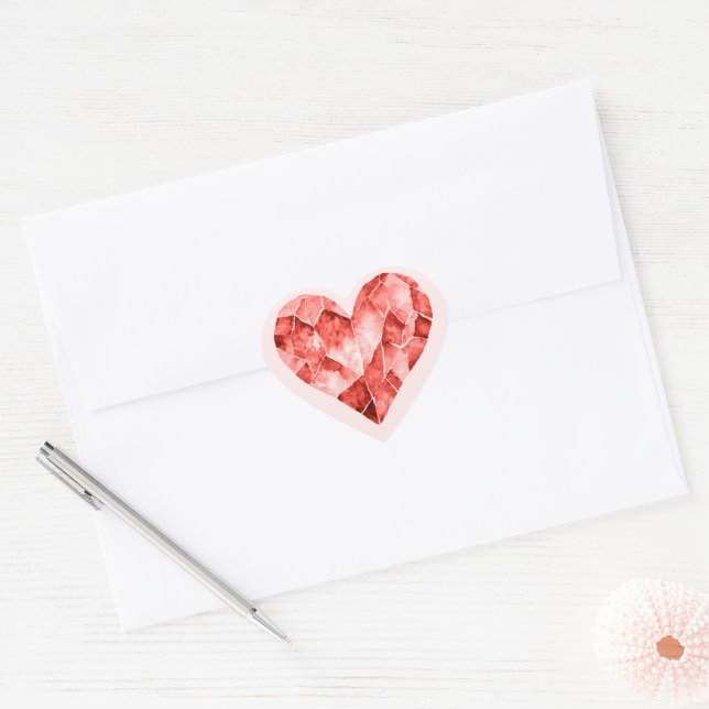 Red  heart sticker (Envelope)