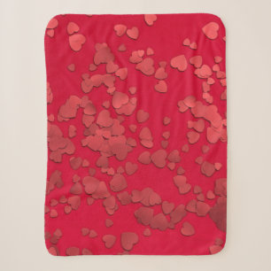 Red heart sticker digital sherpa blanket