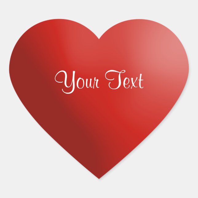 Red Heart Sticker Text Template 6 (Front)