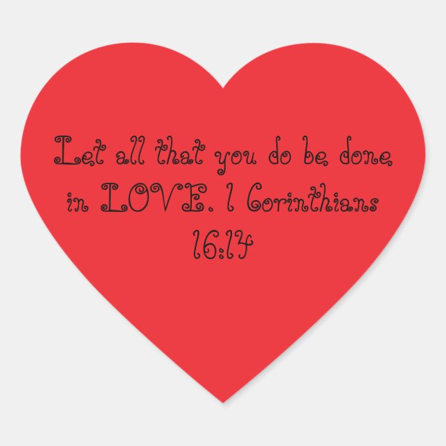 red heart stickers 1 corinthians 16:14 (Devant)