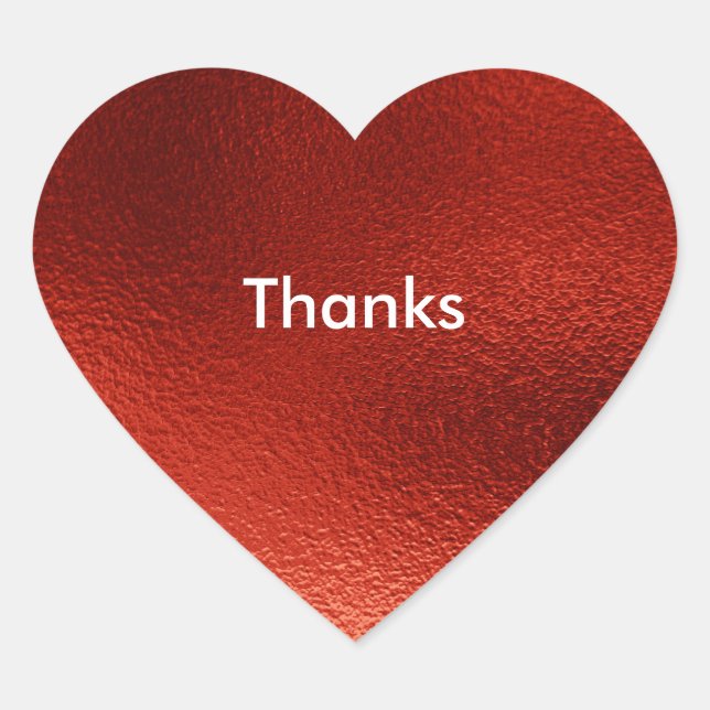 Red Heart Stickers, Glossy Heart Sticker (Front)