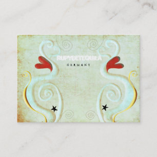 Red Heart Swirls 3dimension Business Card