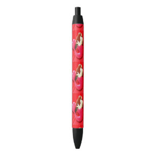 red heart-tailed mermaids black ink pen