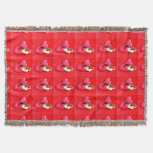red heart-tailed mermaids throw blanket