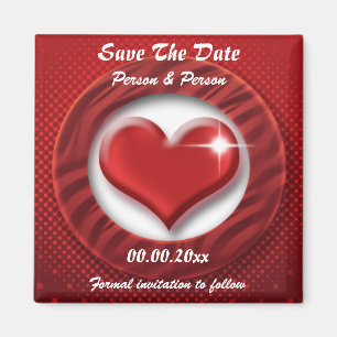 Red heart template magnets - customizable