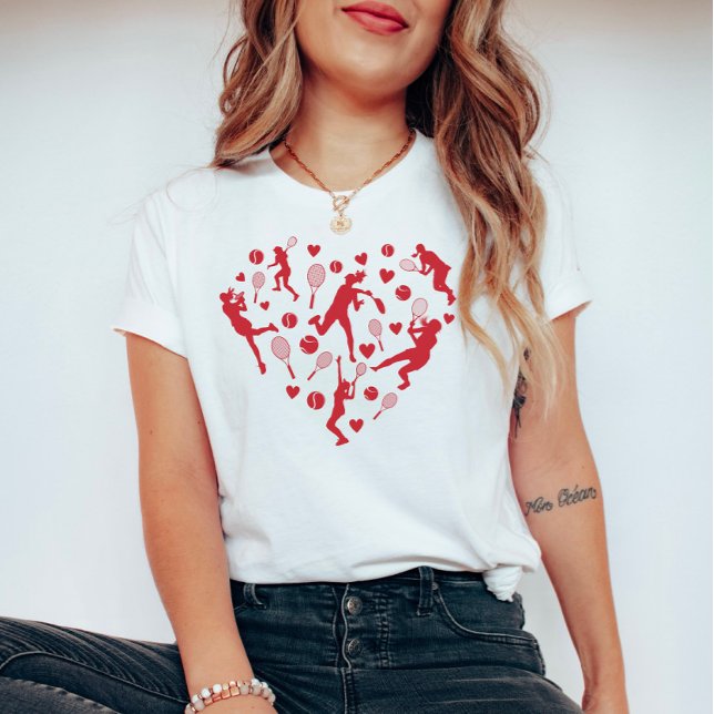 Red Heart Tennis Lover T-Shirt (Creator Uploaded)