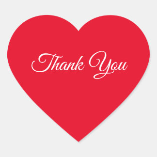 Red Heart Thank You Heart Sticker