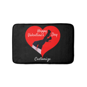 Red Heart Thigh-high Boots Valentine Thunder_Cove Bath Mat